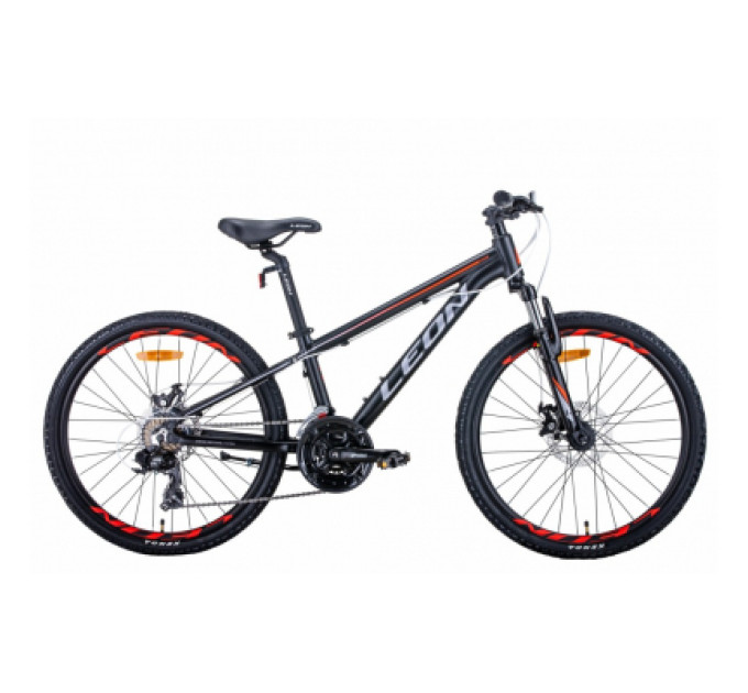 Велосипед Leon 24" JUNIOR AM DD рама-12" 2021 Black/Orange (OPS-LN-24-073)